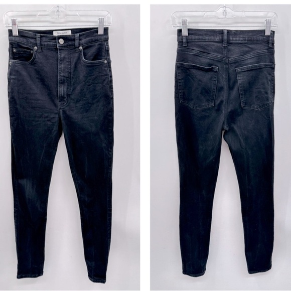 REFORMATION HARPER BLK Sustainable High ultra skinny woman super stretch jean 26 - Picture 2 of 12